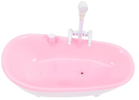 CVUTOVO Miniature Electric Doll Bathtub with Sprayer Realistic Pretend Play for Doll Accessory for Creative Bath Fun