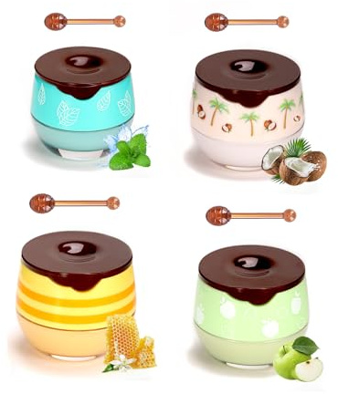 Honey Balm Lip Balm, Rossetto Idratante Maschera Labbra (Con Pennello) - Maschera Per Le Labbra, Che Può Idratare E Prevenire L'Asciuttezza, Ridurre Le Linee, Esfoliare (#B, 5.5g)