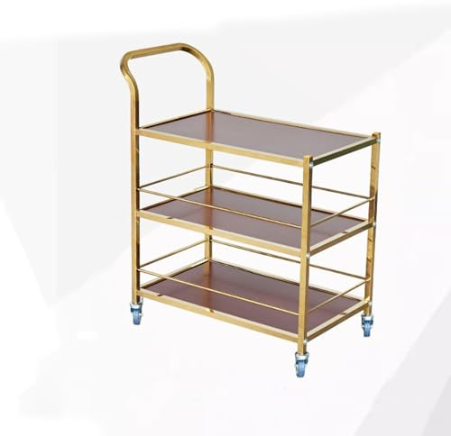 KIBONCY Carrello for vino in legno e metallo rotolante con portapacchi, carrello for servizio da cucina con rotelle, carrelli for buffet bar, mobili for hotel all'aperto(E)