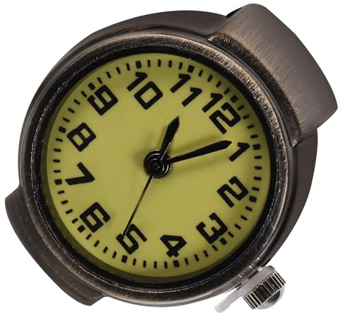 VILLCASE Fingerringuhr aus Zinklegierung im Retro Vintage Stil für Damen | Dekorative Schmuckuhr mit Schöner Optik, für Geschenk und Party, Angenehm zu Tragen