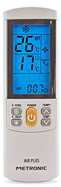 Metronic 495345 - Telecomando universale per aria condizionata, ricerca automatica o per modello, display retroilluminato