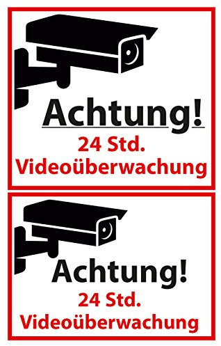 AVERY Zweckform 59389 Z-Design (Warnetiketten, Videoüberwacht, 2 Aufkleber)