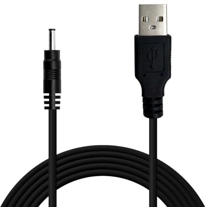 OcioDual Câble USB vers DC 5V (jusqu'à 2A), Câble d'Alimentation pour Tablette, Appareil Photo, Routeur, Enregistreur Vidéo Numérique, LED, Haut-Parleur, Connecteur Rond, Droit, Noir