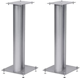 Norstone Lautsprecherständer Stylum, stabil aus Metall, bis 50kg belastbar, Paarpreis (Stylum 2 (60cm), Silber (matt))