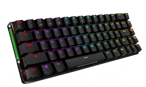 ASUS ROG Falchion - Teclado Mecánico Inalámbrico Gaming Compacto (65%) (68 Teclas, Aura Sync, Panel Táctil, Funda, Interruptores Cherry MX Red y hasta 450 Horas de Batería) Negro - QWERTY español