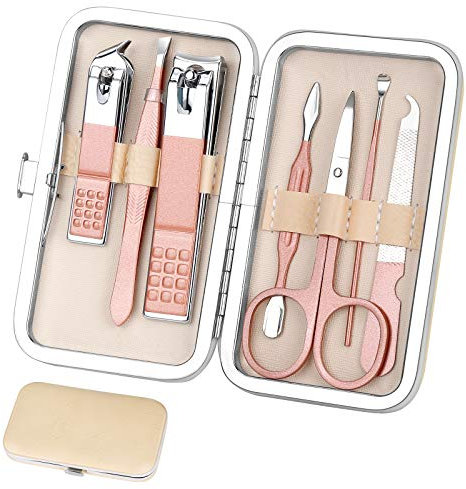 Set de manicure Femmes Coupe ongles Ensemble Kit d'ongles voyage Kits de pédicure de manicure Kit professionnel Cadeau de soins aux ongles pour les femmes Ultra Sharp
