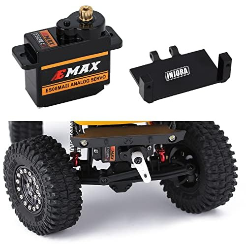INJORA Crawler Gear Servo ES08MA II 12g Servo Motor with Servo Mount Bracket for 1/24 Crawler Axial SCX24 AX24 Upgrade Parts