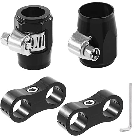 Swpeet Lot de 5 Raccords de Tuyau en Caoutchouc 8AN Avec Colliers de Serrage, Séparateur, Clé et Finition - Adaptateur Avec Collier à Vis