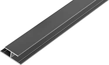S-Polytec Aluminium H- Profil, Alu Verbindungsprofil, Aluprofil H für Doppelstegplatten, HPL- Platten 6mm ANTHRAZIT, verschiedene Längen Größen (6mm Anthrazit, H- Profil (2 Meter), 1)