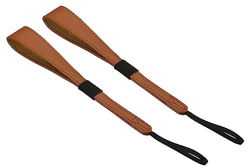 PATIKIL Camera Wrist Straps, 2Pcs PU Leather Adjustable Hand Wristlet Strap Lanyards String for DSLR Digital Camera Mirrorless Camcorder Flashlight, Coffee