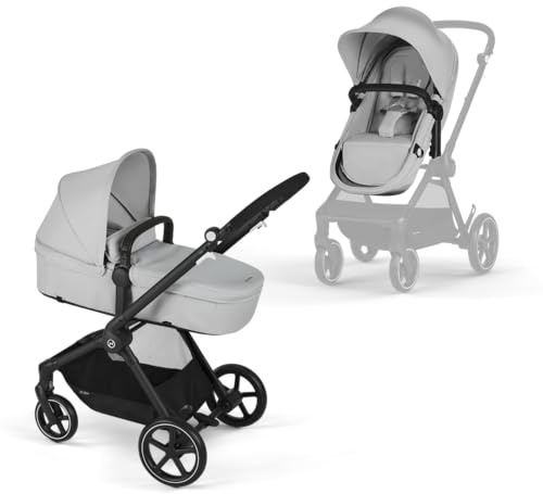 CYBEX Gold Sillita de paseo EOS 2-en-1, Sistema de viaje, Desde el nacimiento hasta 22 kg (aprox. 4 años), Gris (Lava Grey)