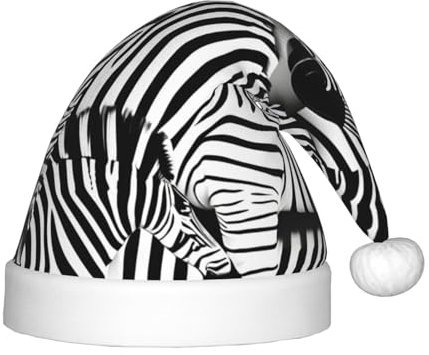 Zebra Festliche Kinder-Weihnachtsmannmütze – eine bequeme, bedruckte Weihnachtsmütze, ideal für Neujahr und festliche Feiertagsfeiern