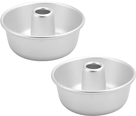 HOMSFOU 2pcs Aluminum Alloy Donut Molds for Baking Mousse Chocolate Brownies Dessert Doughnuts Non-Stick Metal Cake Molds Easy Release Clean Silver Finish