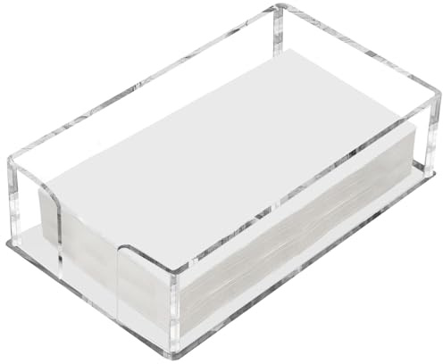 Fengzhe Acrylic Guest Towel Napkin Holder, Clear Bathroom Paper Hand Towels Storage Tray, Disposable Paper Towel Holder for Bathroom, Kitchen, Parties, Weddings, and Various Events 8.5x4.9x2.4 inches