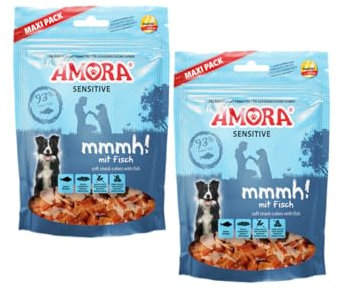 Amora Snack Sensitive mmmh! | 350g Fisch | Soft Hundesnack aus frischem Fleisch | Getreidefrei, Ohne Zucker & künstliche Zusätze | Weiche Leckerli für Training, Welpen & Senioren