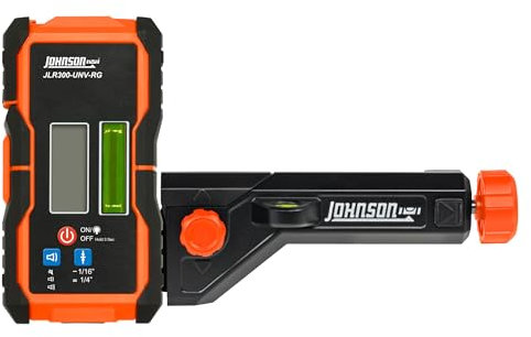 Johnson Level & Tool JLR300-UNV-RG Universal Green & Red Rotary Laser Detector, Dual Sided Detector, LED Backlit Display