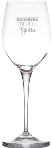 Generico Bicchiere terapeutico di... Bicchiere Calice da Vino Bianco Rosso Spritz Drink Personalizzato con Nome Inciso Dedica Idea Regalo Amiche Originale Festa Della Mamma Compleanno Natale Cena