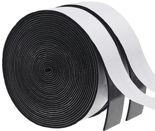 Vefhby Dichtungsband Selbstklebend, 40mm(B) x 2mm(D) Moosgummi Selbstklebend Schaumstoff für Türen Fenster Schalldämmung Anti-Kollision Staubdicht Dichtband (40mm x 2mm x 5m-2 Rollen)
