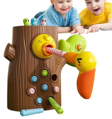 Juego magnético de alimentación de pájaros, juguete de gusano carpintero - Juguete magnético para comedero de pájaros,Juego de habilidades motoras finas, juguetes de aprendizaje sensorial, atractivo e