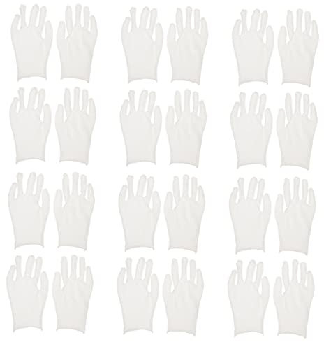 AUTSUPPL 12 Paar Feuchtigkeitsspendende Handschuhe Schmuck-touch-handschuhe Handschuhe Für Medizinische Untersuchungen Schutzhandschuhe Inspektionshandschuhe Für Schmuck Weiß