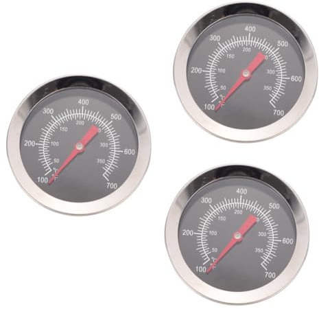 Ciieeo 3 Stück Grillthermometer Fleischtemperaturanzeige Lebensmittelthermometer Grill Bbq Smoker Temperaturanzeige Haushaltsbackthermometer Wlan Thermometer Ofen Edelstahl Schwarz