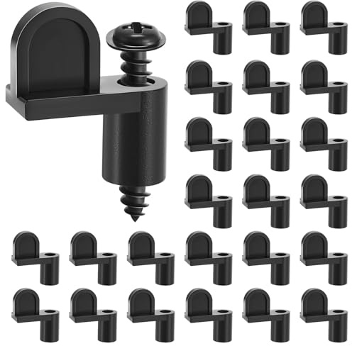 Blulu 24 Pack 3/8 in Nylon Window Screen Clip with Screws Offset Clips for Fastens Storm Window, Storm Panels, Screen Door Clips (Black)
