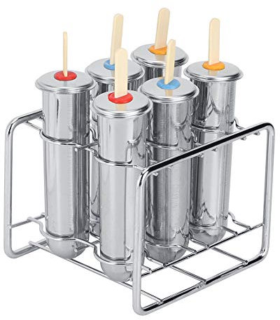 ZOLPINL Molde para Helado, Paquete de 6 moldes para Hacer Helados, moldes de Metal para Cake Pops con palitos de Madera, moldes para Hacer paletas de Bricolaje, Molde Sellado para Cake Pop