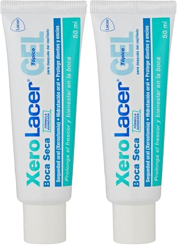 LACER XERO - Gel Tópico 50 ml, Gel Dental, Alivio de la Sequedad Oral, Refresca la Boca, Remineraliza el Esmalte, Refuerza las Encías, Reequilibra la Flora Bacteriana (Paquete de 2)