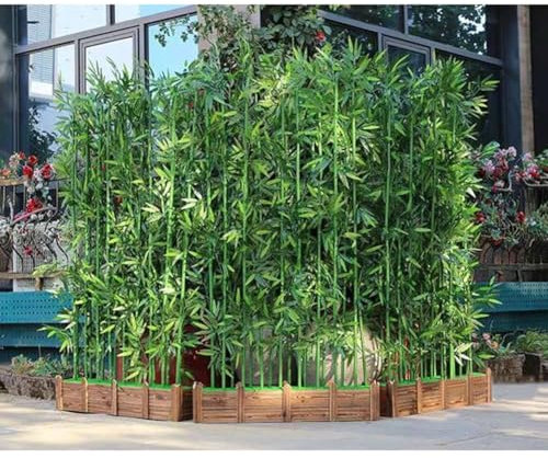 Plantes artificielles en bambou pour porche, pergola et clôture d'intimité – Séparateur de pièce intérieur/extérieur (1,5 m 20 poteaux) – Solution de cloison d'aménagement paysager