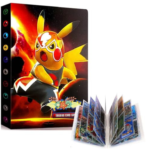 Sammelkarten Album für Pokemon, Karten Sammelalbum, 4-Taschen Sammelkartenalben, Sammelheft 240 Karten Kapazität