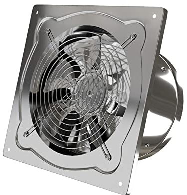 ventola di ventilazione in acciaio inossidabile ventilatore ventilatura montato a parete con copertura a rete e controllo della vite di scarico fumato cucina della valvola ventola di scarico a 7 pale,