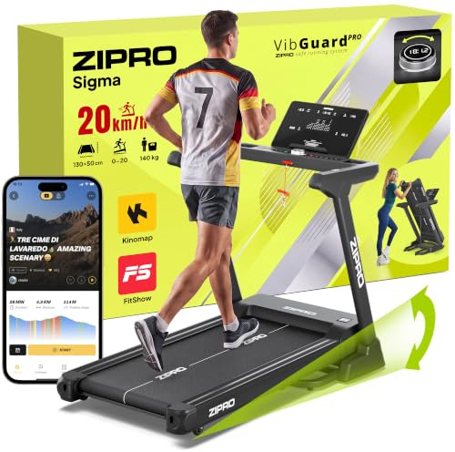 ZIPRO Laufband 20 km/h klappbar 50 cm breite Lauffläche für Zuhause | Heimtraining für Erwachsene, Gehen und Laufen, tägliche Bewegung, Training in Innenräumen, Ausdauertraining