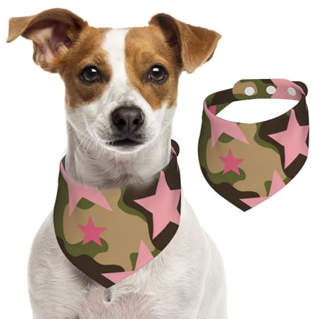 Hundehalstuch, Katzen-Halstuch, Sternmuster, Pink, 1 Stück, Hundezubehör für kleine Hunde