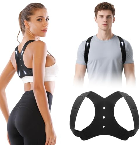 ZAHRVIA Posture Corrector for Men & Women, Adjustable Back Brace Posture Corrector - Back Posture Support & Straightener, Relief Neck Shoulder Back Pain, Invisible Under Clothes (S)