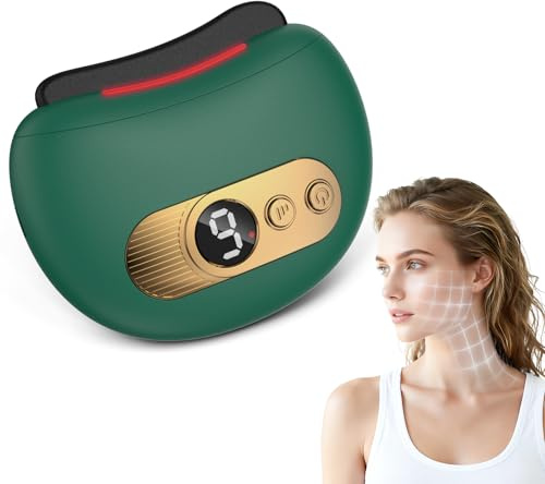 Appareil Massage Anti Rides Visage, Masseur Facial et le cou Beauté Electrique, EMS Appareil de Gua Sha Visage, 9 vitesses