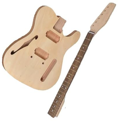 E Gitarren Bausätze Zum Selberbauen Single Cutaway Semi Hollow Body DIY E-Gitarren-Bausatz Mahagoni (unvollständig)