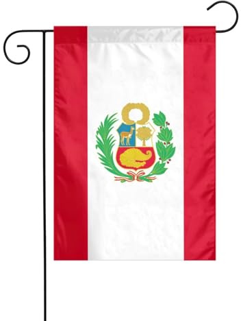 Bandera de Perú con estampado de bandera de Perú, banderas de jardín de Navidad de doble cara, decoración de césped para patio exterior