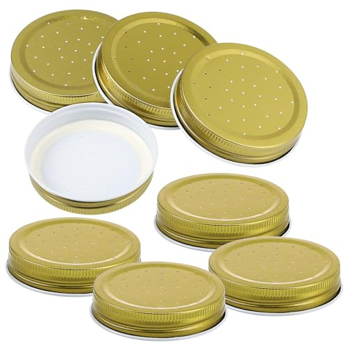 POPETPOP 8 Stück Metall Deckel für Bienentränke Perforierter Wasserzugang Witterungsbeständig Kompatibel mit Bienenstock Wasserspendern Imkerzubehör für Bienenstockeingang