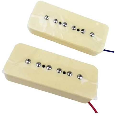 1 Satz Mit 2 Cremefarbenen P90 Single/Humbucker Hals Und Steg Tonabnehmern Für E Gitarren Professionelle Tonabnehmer für Musikinstrumente