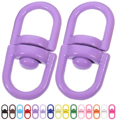 VINTORKY 50pcs Assorted Colour Zinc Alloy Key Chain Hooks with Swivel Buckle Rings for DIY Making and Handmade Projects, Easy to Apply Connection and Fastening Clasps for Random Color