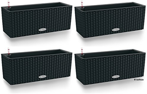 Lechuza Balconera Cottage 50, All-in-One Set, graphitschwarz, 4er-Set