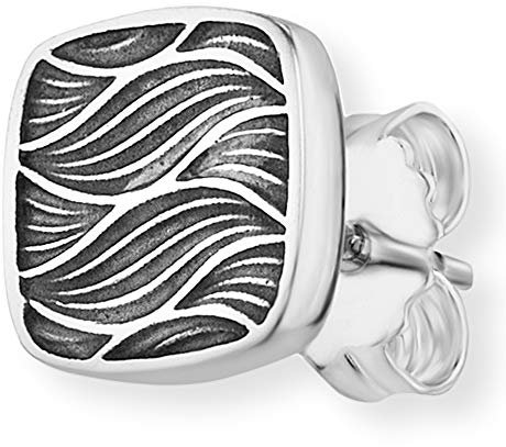 cai Herren Single-Ohrstecker 925/- Sterling Silber 0,9cm Matt/Glanz Silbergrau 132210515