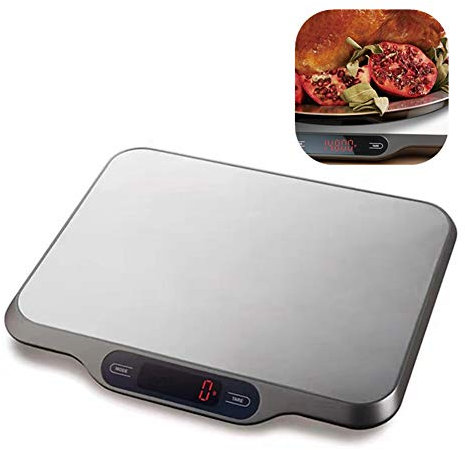 Balance cuisine Kitchen Scale Balance de cuisine LCD Display Grande balance de cuisine électronique en acier inoxydable avec balance numérique 15kg / 1g