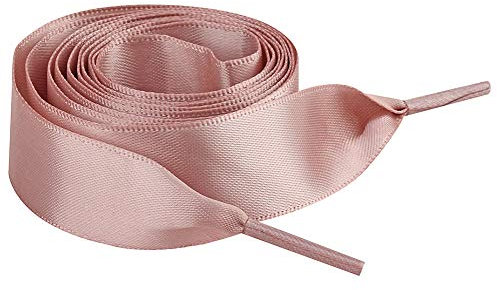 Jamron Platta Siden Satin Band Skosnören 2CM Bred för Sneakers Ballerinaskor Pumps P13 Lotusrosa 120CM