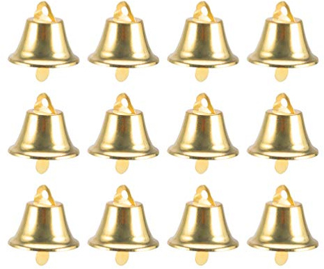Amosfun Campanelle Natalizie Mini Campanelli Decorativi Fatti a Mano 100 Pezzi Ornamenti Per Albero Di Natale E Decorazioni Festa Con Ciondoli Campana Oro Da Appendere 0.8 Pollici
