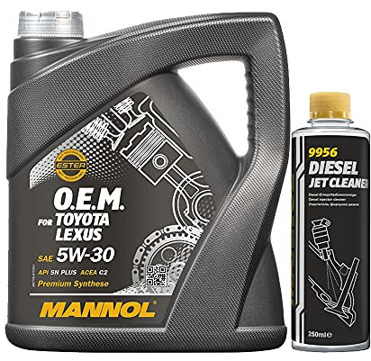 MANNOL 4l, 7709 O.E.M. 5W-30 C2 + Diesel Jet Cleaner Düsenreiniger - Kraftstoff Additiv 250 ml