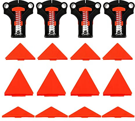 Holzklemmen Winkel Klemme,90 Grad Winkelspanner 4 stücke Holz Winkelklemmen 60/90/120 Grad Holzbearbeitungsecke Clampright Clips DIY Fixture Handwerkzeugsatz für Verjüngung, T-Fugen, Teller Winkelspan