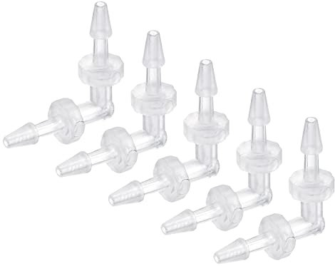 sourcing map Barb Hose Fitting, 3mm Barbed Dia. Plastic Elbow Coupler Quick Connector Adapter, Pack of 5