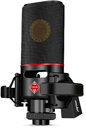 XLR Microphone Cardioid Condenser Microphone XLR with 32mm Large Diaphragm for Computer PC Metal Professional Studio Microphone for Recording Podcasting Streaming Gaming ASMR Voice Over Vocals