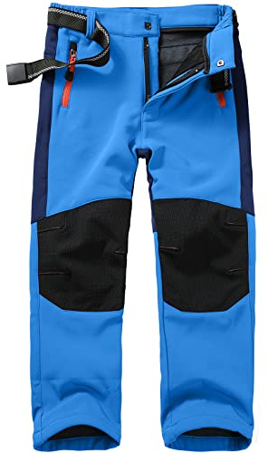 yeyity Kinder Softshellhose Skihose Cargohose Wasserdicht Thermohose | Atmungsaktiv Gefüttert Jungen Mädchen Schneehose Winter Outdoorhose Wanderhose Elastischem Bund matschhose Wintersportarten